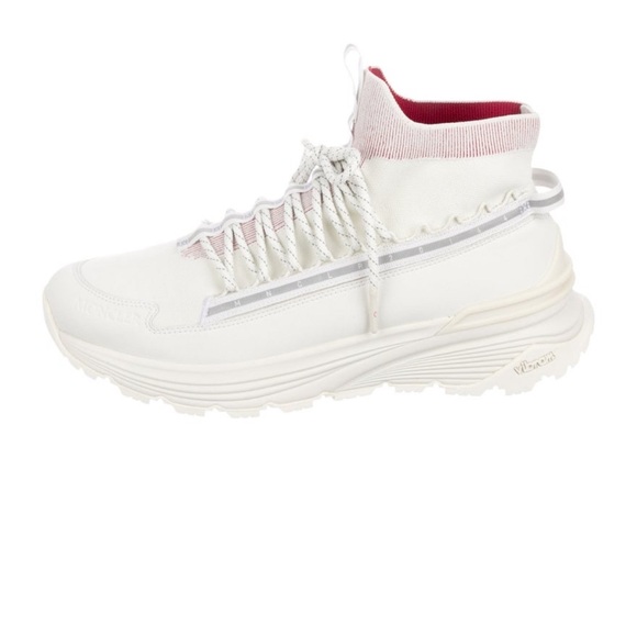 Moncler white with stripe sneakers size US 10 IT 41 - Picture 6 of 10